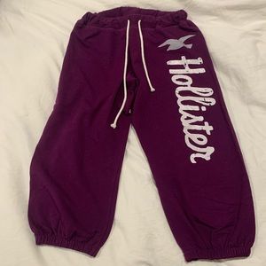 Cropped purple sweat pants